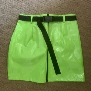 Neon green skirt